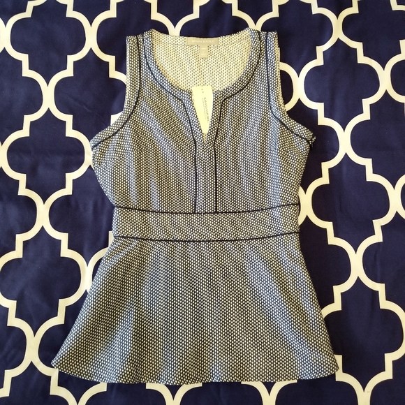 Banana Republic Sleeveless Peplum Polka Dot Top - Picture 1 of 10
